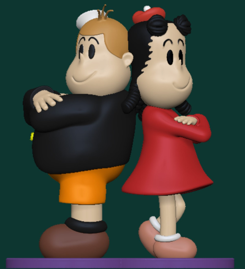 Little Lulu and Tubby Tompkins 3D 打印模型 .c4d .max .obj .3ds .fbx .stl .blend