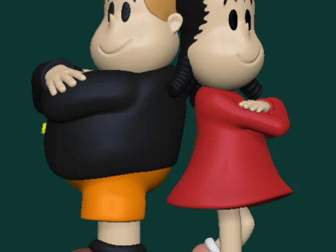 Little Lulu and Tubby Tompkins 3D Print Model
