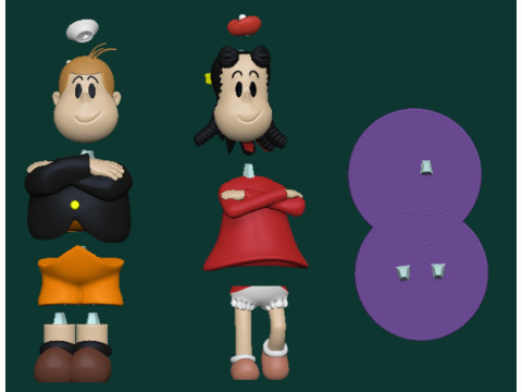 Little Lulu and Tubby Tompkins 3D 打印模型