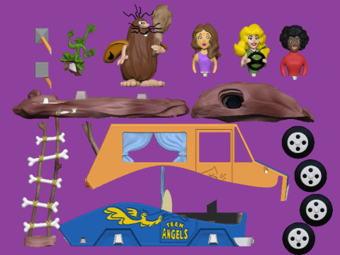 Captain caveman and the teen angels Model do druku 3D