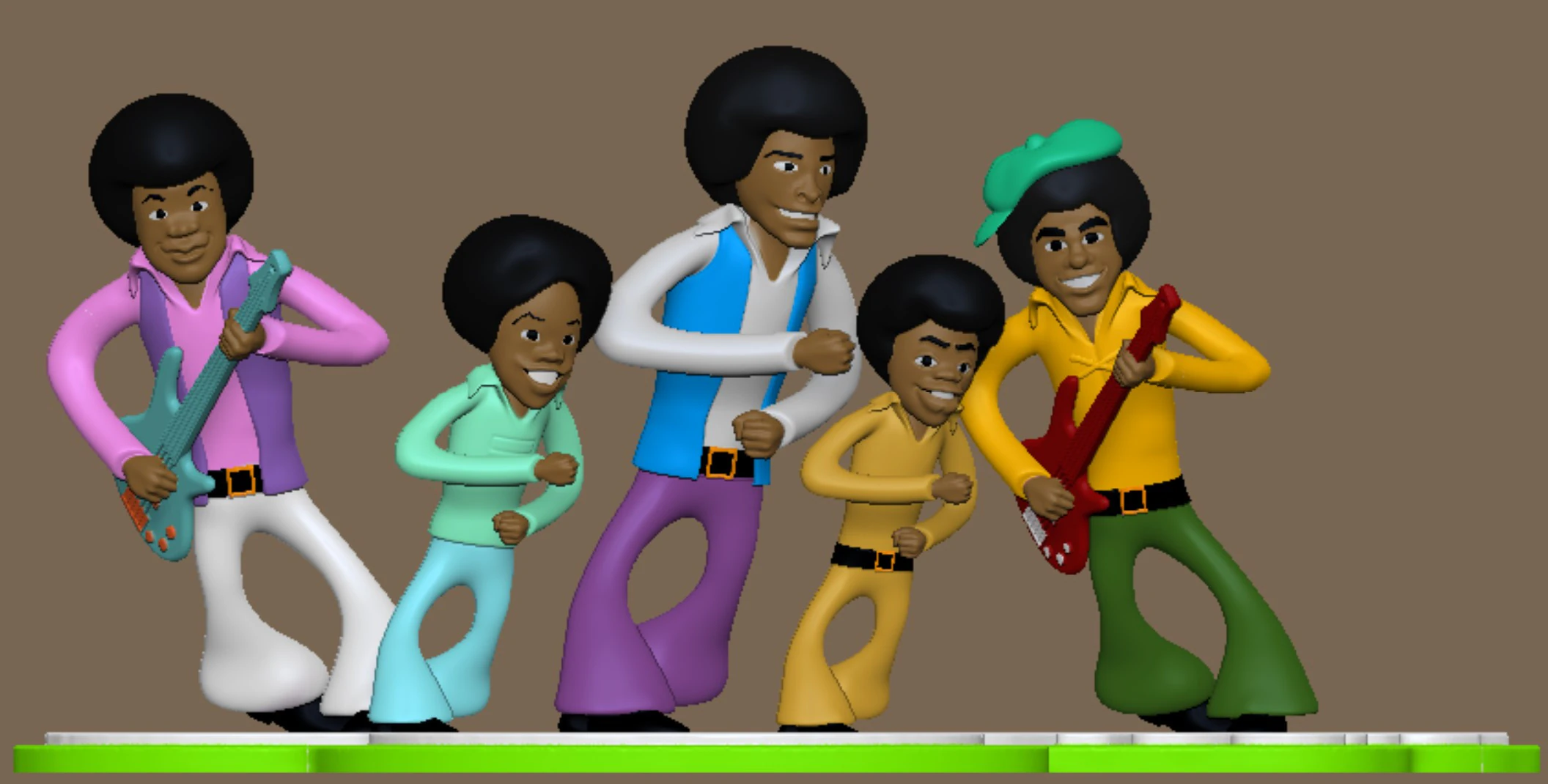 Jackson 5ive - The Jackson 5 - Michael Jackson 3D Print Model .c4d .max .obj .3ds .fbx .stl .blend