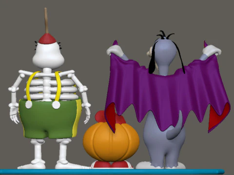 Dingbat e o cachorro vampiro Creeps Modelo de Impressão 3D