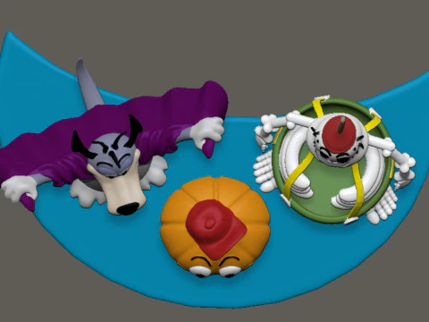 Dingbat e o cachorro vampiro Creeps Modelo de Impressão 3D