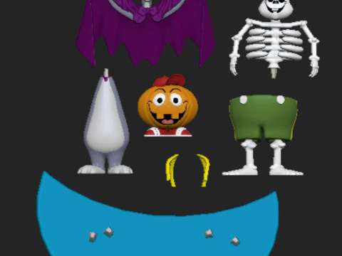 Dingbat e o cachorro vampiro Creeps Modelo de Impressão 3D