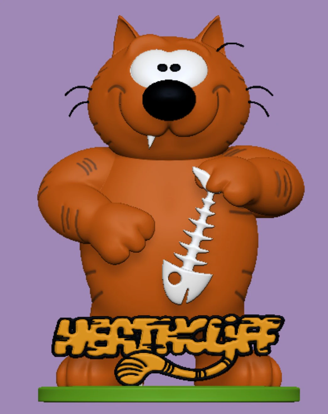 Heathcliff the cat 3D Print Model .c4d .max .obj .3ds .fbx .stl .blend 
