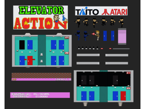 Elevator Action classic game Modello di stampa 3D
