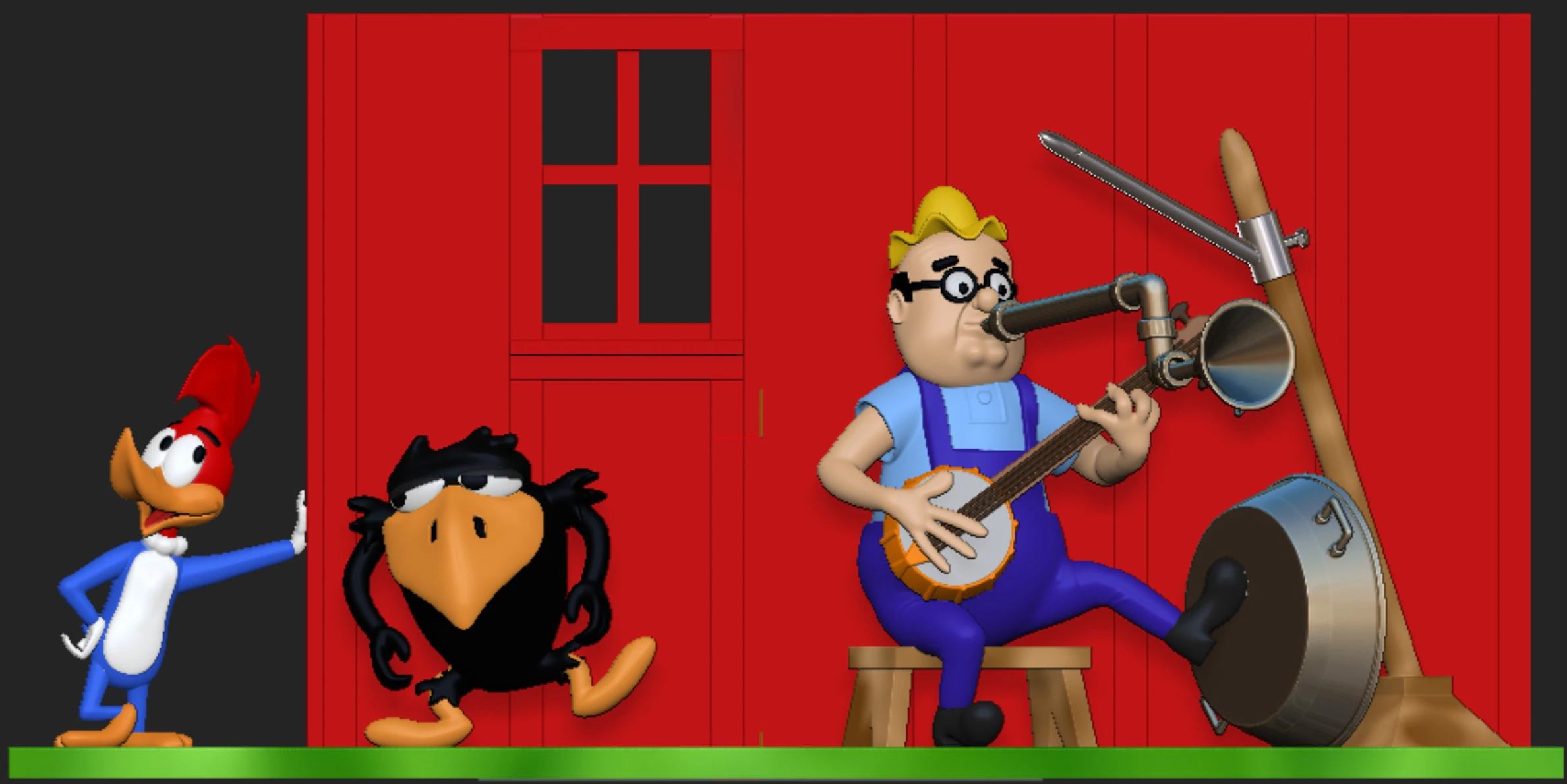 Woody Woodpecker Crowin Pains 3D Print Model .c4d .max .obj .3ds .fbx .stl .blend 