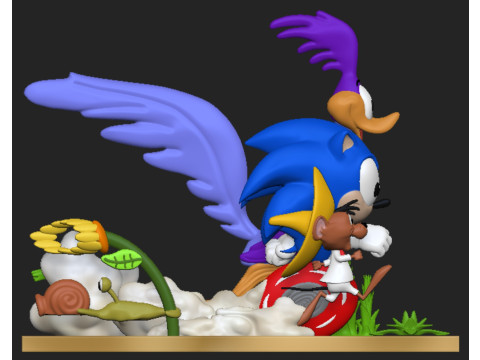 Sonic Road Runner and Speedy Gonzales 3D प्रिंट मॉडल