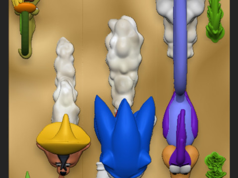 Sonic Road Runner and Speedy Gonzales 3D प्रिंट मॉडल