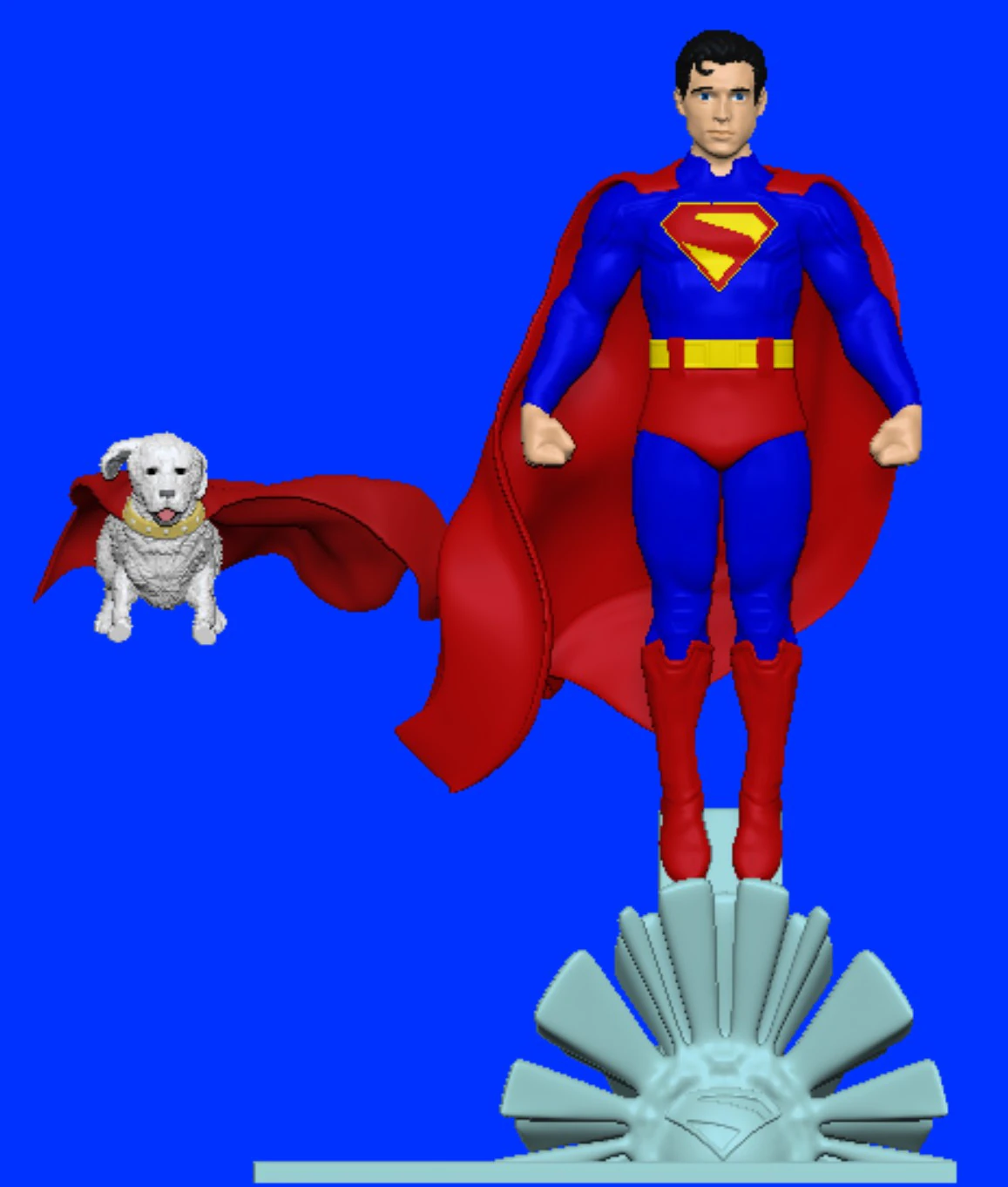 Superman and Krypto 2025 David Corenswet 3D Print Model .c4d .max .obj .3ds .fbx .stl .blend
