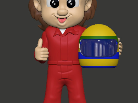 Senninha Little Senna Ayrton Senna cartoon Model do druku 3D