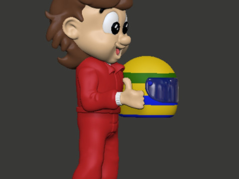 Senninha Little Senna Ayrton Senna cartoon Model do druku 3D