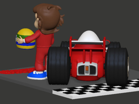 Senninha Little Senna Ayrton Senna cartoon Model do druku 3D