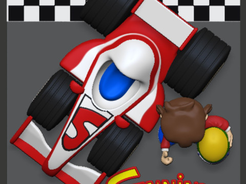 Senninha Little Senna Ayrton Senna cartoon Model do druku 3D