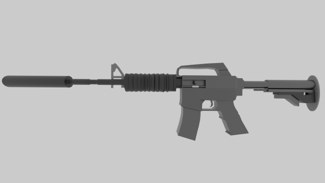 M4A1 OBJ Model 3D .c4d .max .obj .3ds .fbx .stl .blend 