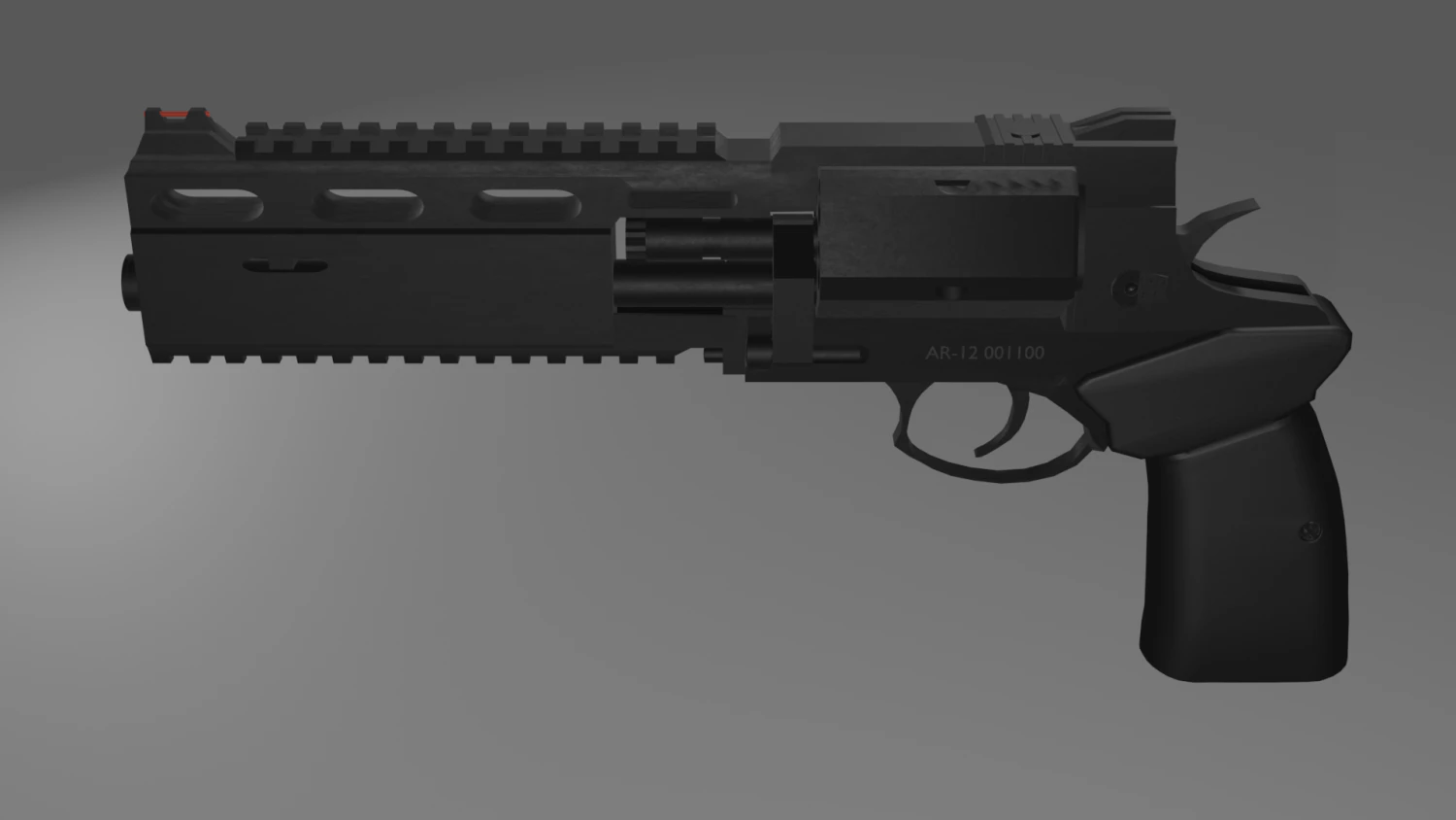 Assault Revolver-12 3D Model .c4d .max .obj .3ds .fbx .stl .blend 