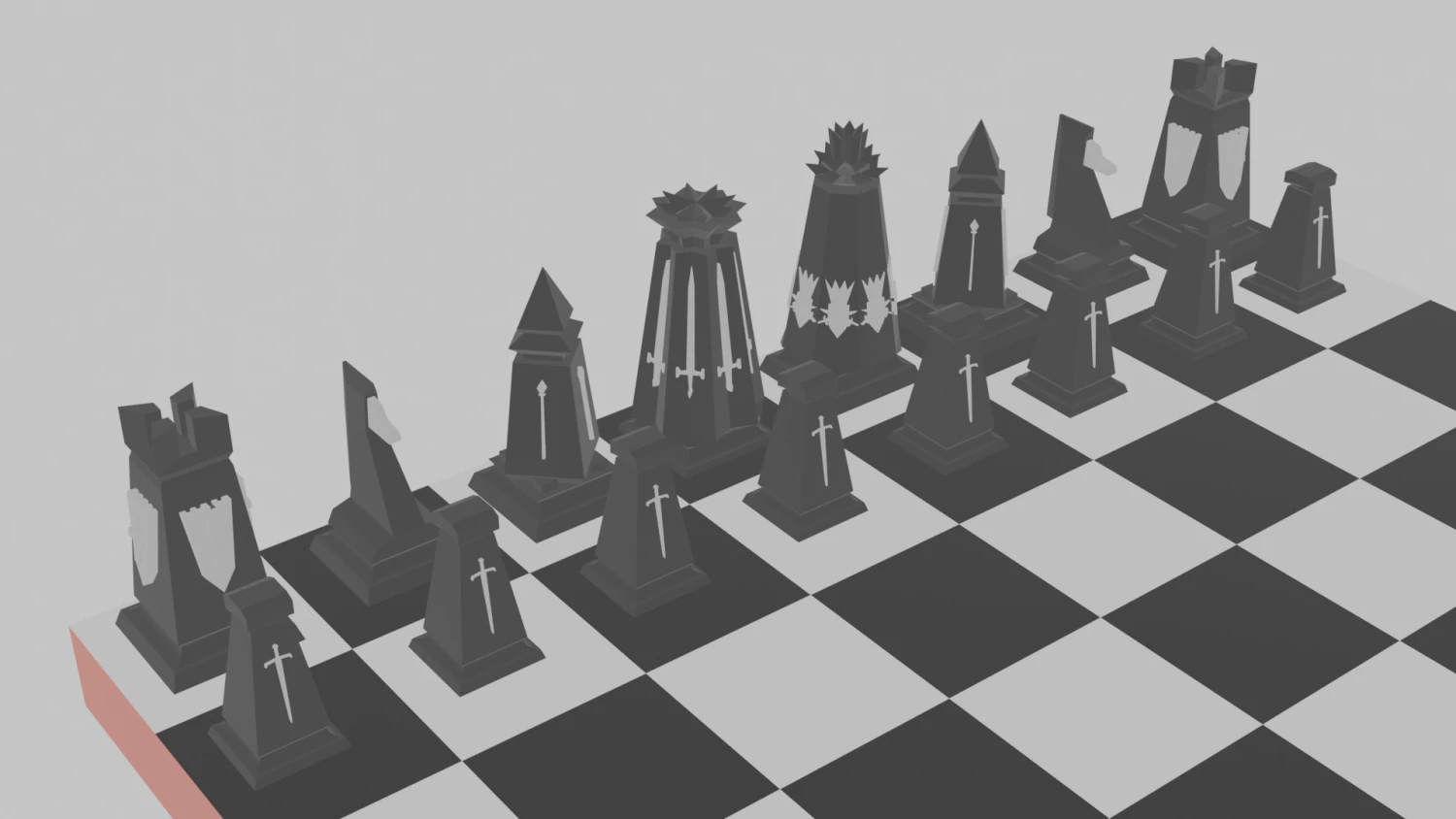 Chess pieces 3D Print Model .c4d .max .obj .3ds .fbx .stl .blend