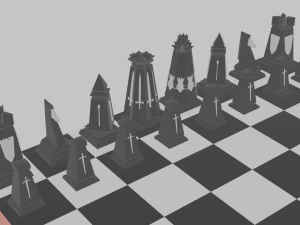 Chess pieces 3D Print Model