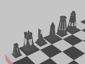 Chess pieces 3D Print Model