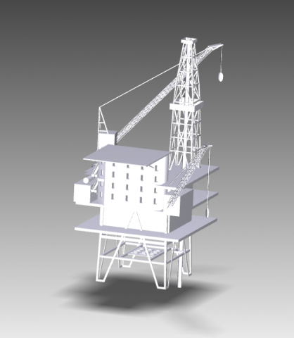 Oil mining platform 3D Model .c4d .max .obj .3ds .fbx .stl .blend 