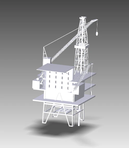 Oil mining platform 3D Model .c4d .max .obj .3ds .fbx .stl .blend 