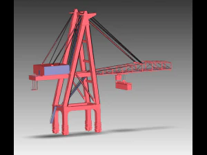 Kontener oceaniczny dźwigu Model 3D