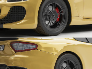 Maserati Granturismo Gold Chrome 3Dモデル