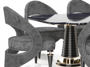 Empire Dining chair and table 3D Model