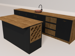 Rustic Kitchen set 3D Models