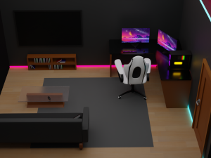 Isometric Gaming Room 3D 模型