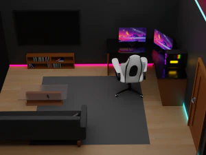 Isometric Gaming Room 3D Model
