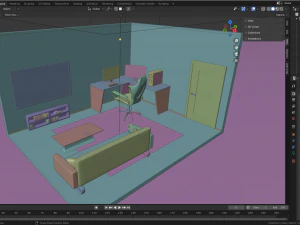 Isometric Gaming Room 3D Model