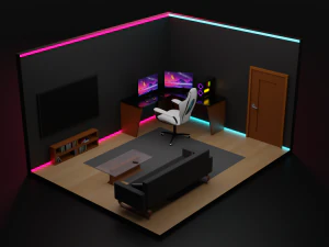 Sala da gioco isometrica Modello 3D