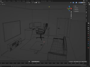 Isometric Gaming Room 3D Model