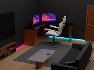 Isometric Gaming Room 3D 模型