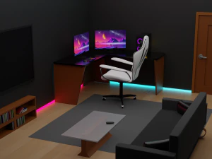 Isometric Gaming Room 3D Model