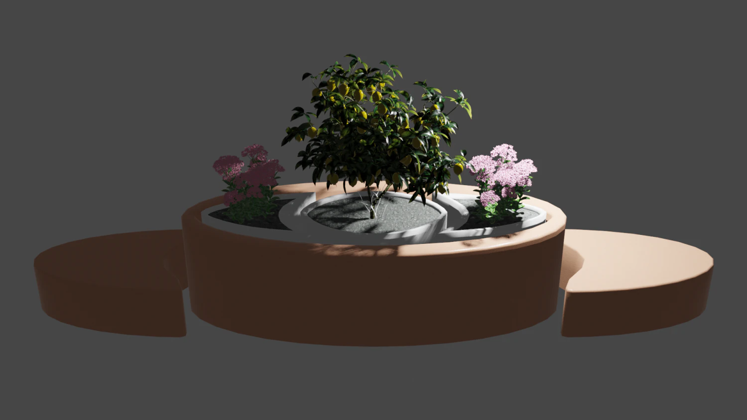 Decorative bench 3D Model .c4d .max .obj .3ds .fbx .stl .blend 
