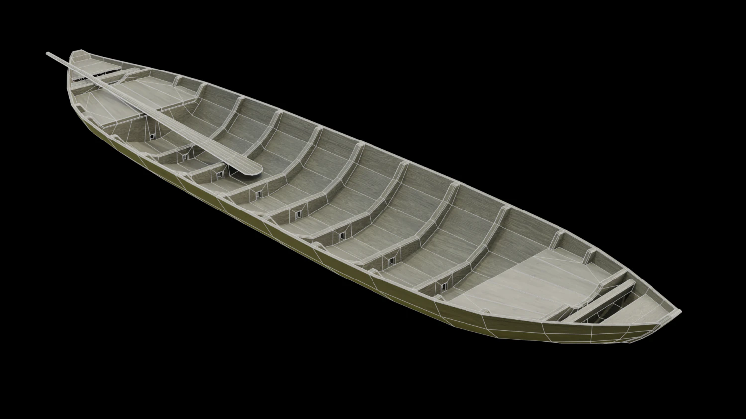 WOODEN BOAT 3D Model .c4d .max .obj .3ds .fbx .stl .blend