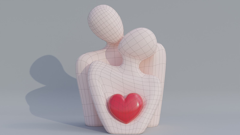 Love couple Modelo de Impressão 3D .c4d .max .obj .3ds .fbx .stl .blend