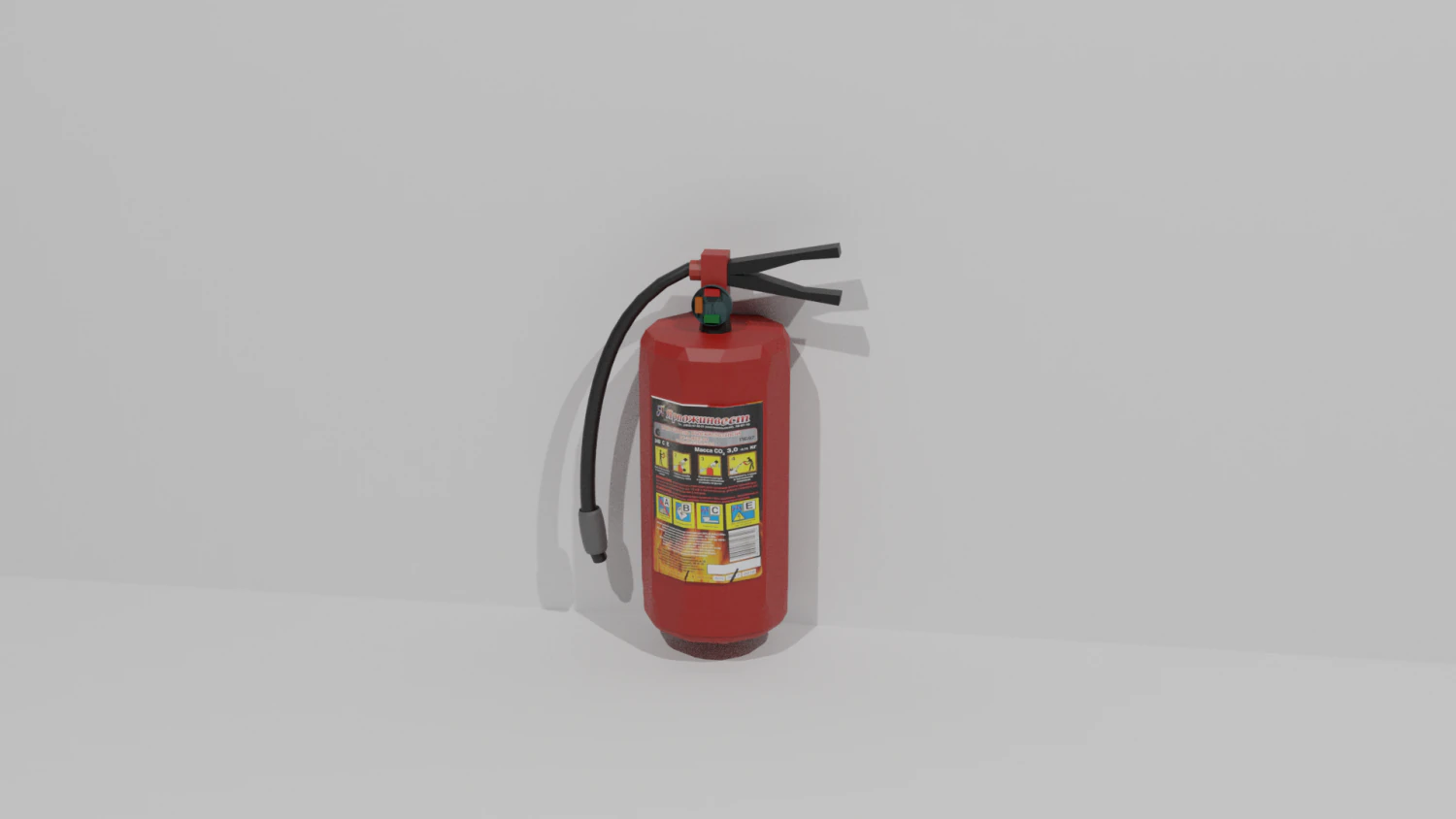 Fire extinguisher 3D Model .c4d .max .obj .3ds .fbx .stl .blend 