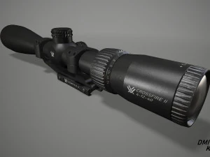 Vortex Crossfire II 4-12x44 і кріплення Vortex Pro Extended Cantilever 30 мм 3D Модель
