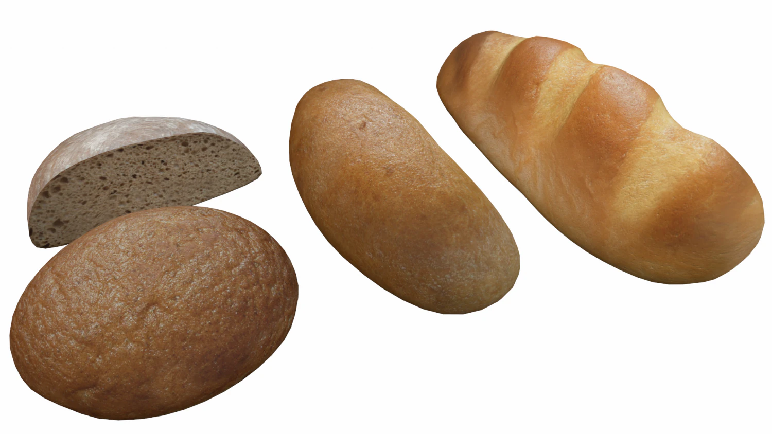 Bread Loaf Pack - Game props 3D Model .c4d .max .obj .3ds .fbx .stl .blend 
