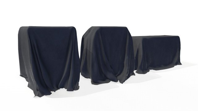 Fabric Covers Pack - Game props Model 3D .c4d .max .obj .3ds .fbx .stl .blend 