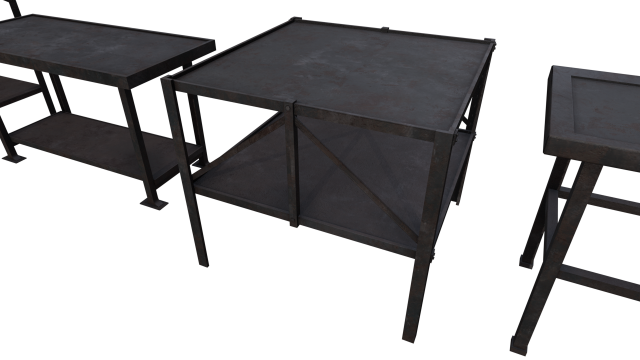 Industrial Metal Tables Pack - Game props Modello 3D .c4d .max .obj .3ds .fbx .stl .blend 