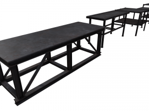 Industrial Metal Tables Pack - Game props Modello 3D