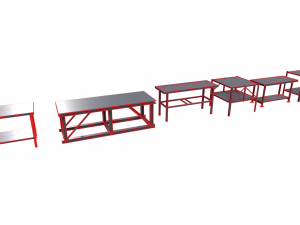 Industrial Metal Tables Pack - Game props Modello 3D