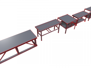 Industrial Metal Tables Pack - Game props Modello 3D
