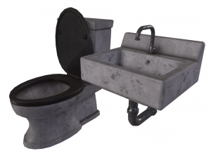 Sink and Toilet - Game props 3D मॉडल