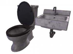 Sink and Toilet - Game props Modelo 3D