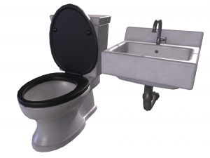 Sink and Toilet - Game props Modelo 3D